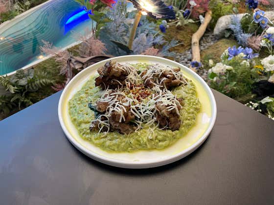 시금치 우삼겹 리조또 메뉴 사진(네이버)