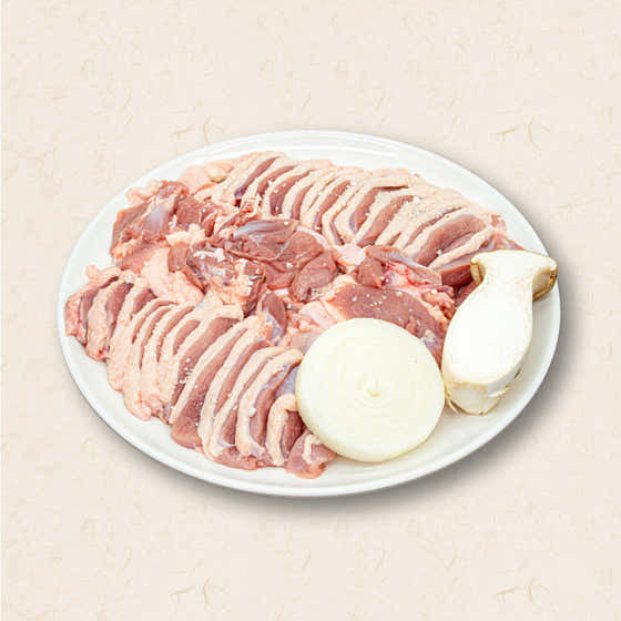 생오리 숯불구이 한마리, 800g 메뉴 사진(네이버)