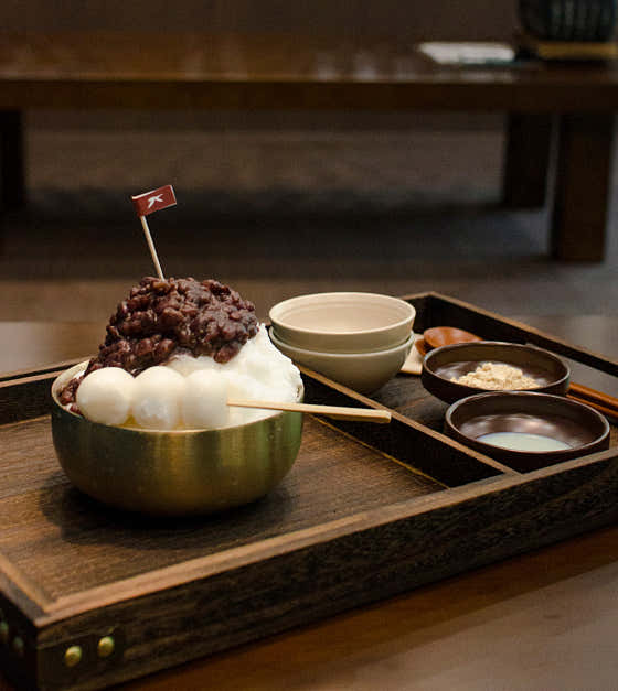 당고 팥빙수 메뉴 사진(네이버)
