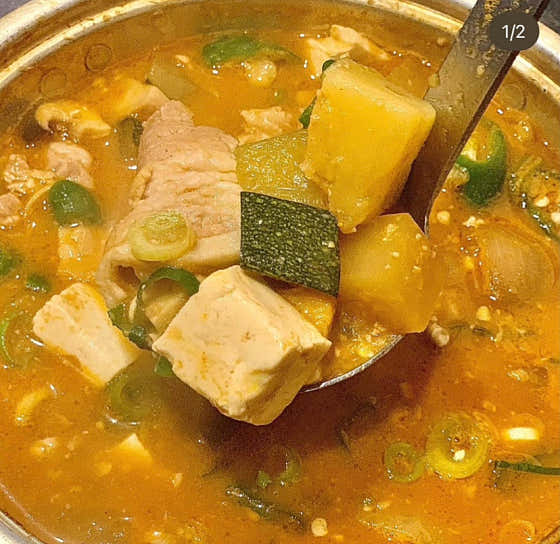 구수한 청국장 스타일 시골된장찌개 메뉴 사진(네이버)