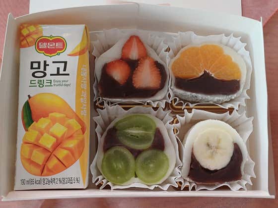 과일모찌도시락 모찌4개 음료 메뉴 사진(네이버)