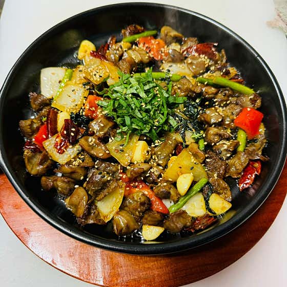 불맛가득 야채 똥집구이 메뉴 사진(네이버)
