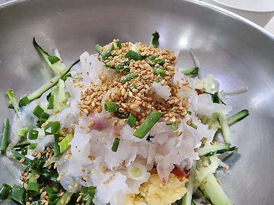 자연산 물가자미 횟밥 메뉴 사진(네이버)