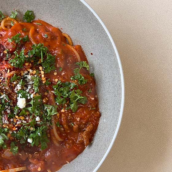 비프 칠리 파스타 메뉴 사진(네이버)
