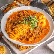 매콤차돌파스타 메뉴 사진(네이버)
