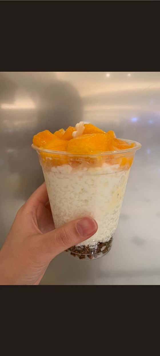 망고 컵 팥빙수 메뉴 사진(네이버)