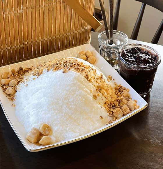 눈꽃 팥빙수 메뉴 사진(네이버)