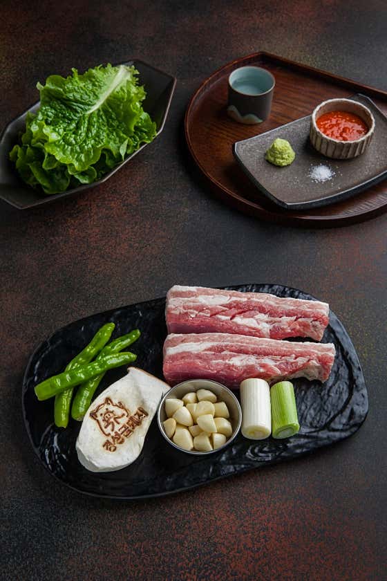 숙성 칼집 삼겹살 메뉴 사진(네이버)
