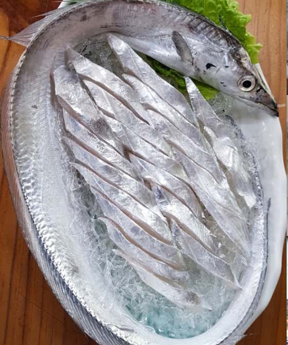 전망 제주은갈치회 메뉴 사진(네이버)