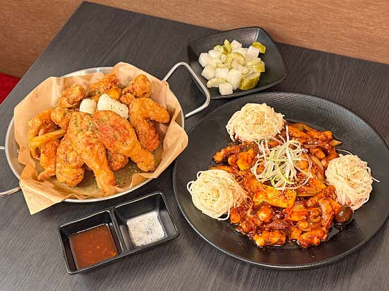 낙치(낙지볶음소면+치킨) 메뉴 사진(네이버)