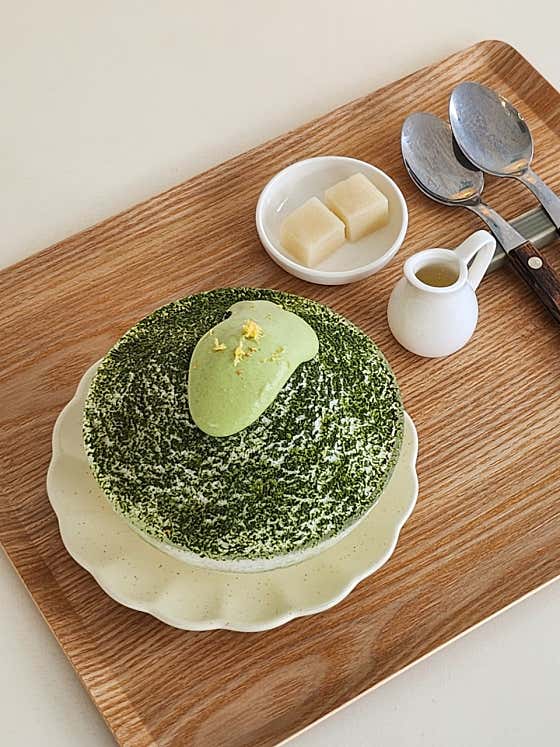 제주말차레몬빙수 메뉴 사진(네이버)