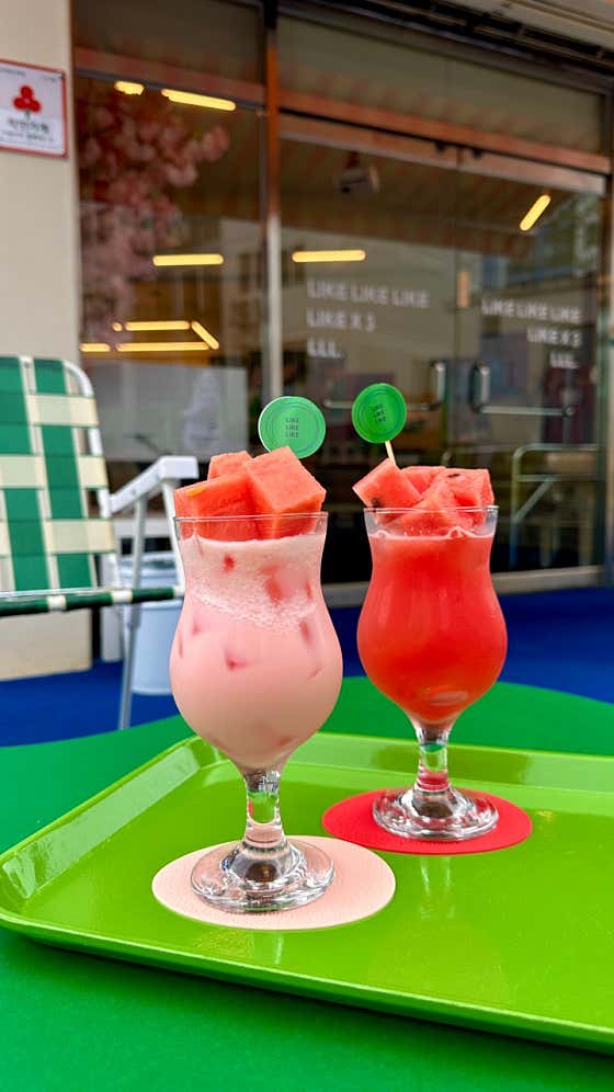 100% 생수박주스🍉 메뉴 사진(네이버)