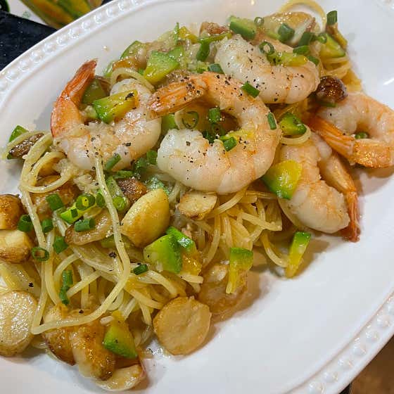 Pasta with shrimp at Cultured