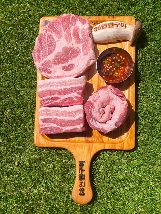 B세트 650g 삼겹살+목살+갈매기살 메뉴 사진(네이버)