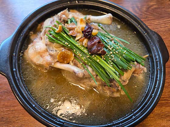 오리누룽지백숙 메뉴 사진(네이버)