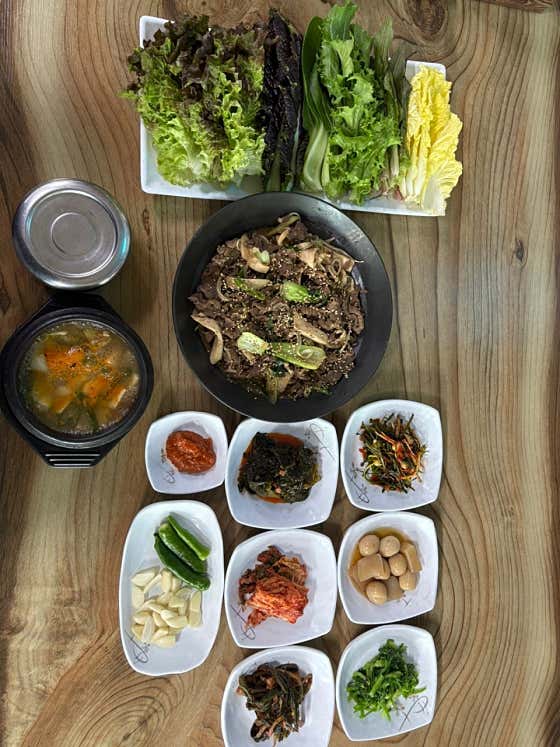 소불고기 쌈밥정식 메뉴 사진(네이버)