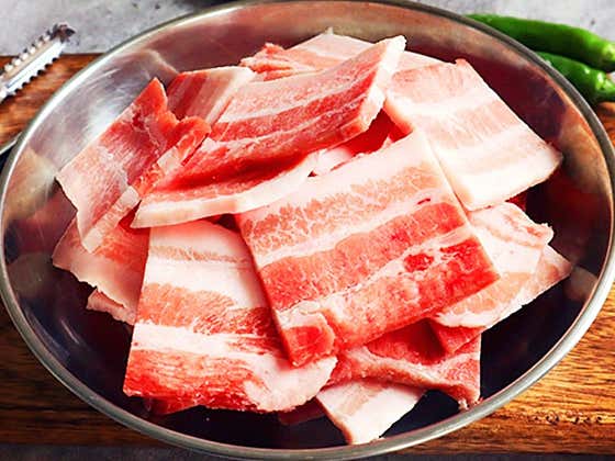 냉삼(한돈) 500g 메뉴 사진(네이버)