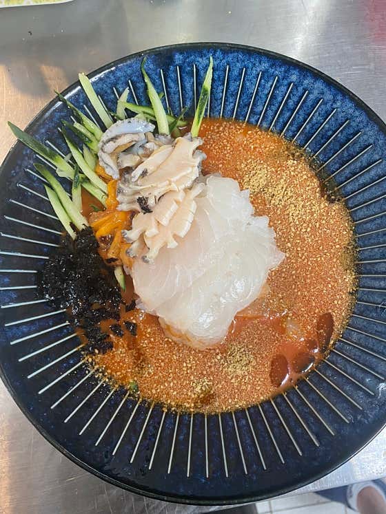 이오물회 메뉴 사진(네이버)