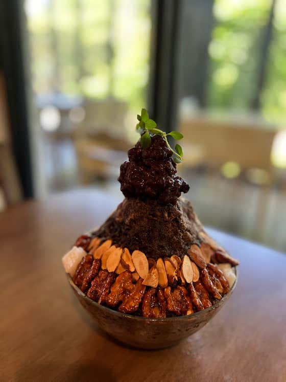 유기농 프리미엄 호지차빙수 메뉴 사진(네이버)