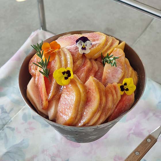 복숭아빙수 메뉴 사진(네이버)