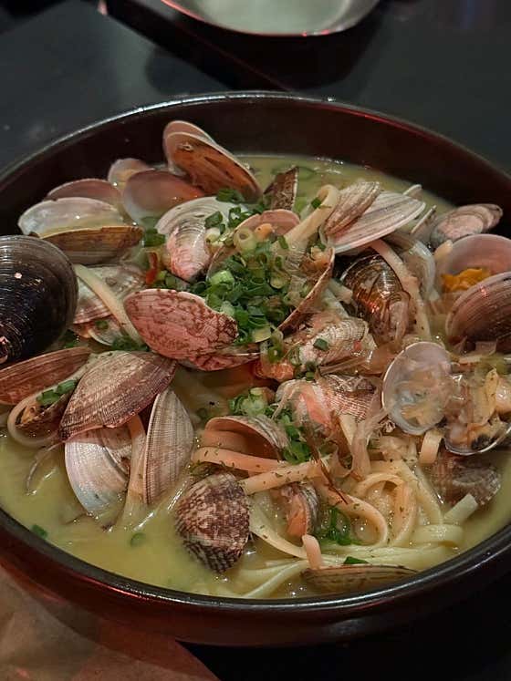 생바지락조개술찜in파스타 메뉴 사진(네이버)