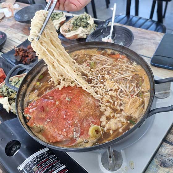 대게탕 + 라면사리 메뉴 사진(네이버)