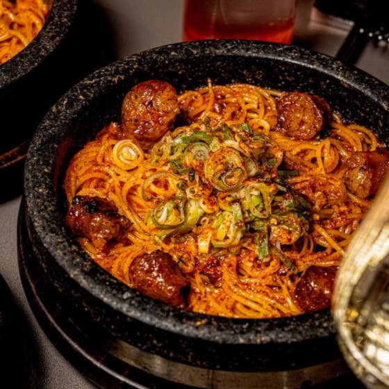 곱창돌솥파스타