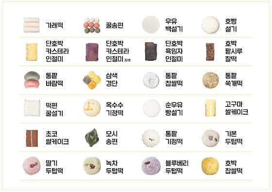떡 메뉴 사진(네이버)