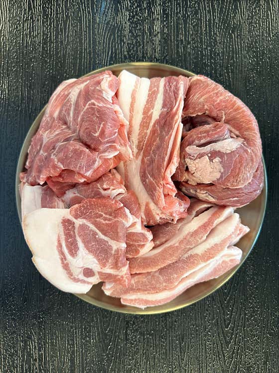한돈모듬 ( 650g ) 메뉴 사진(네이버)