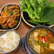 된장찌개+제육볶음 세트 메뉴 사진(네이버)