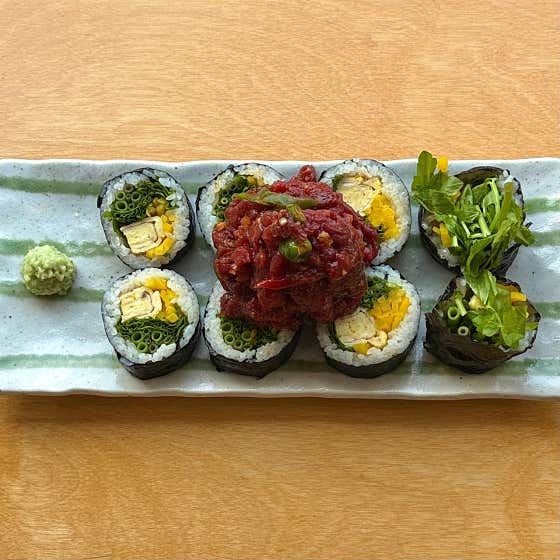 미나리육회김밥 메뉴 사진(네이버)
