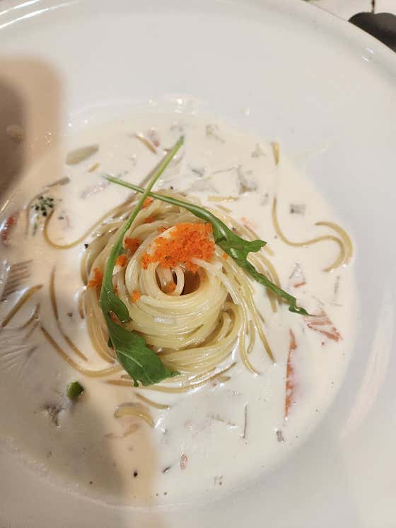 게살 크림 파스타 메뉴 사진(네이버)