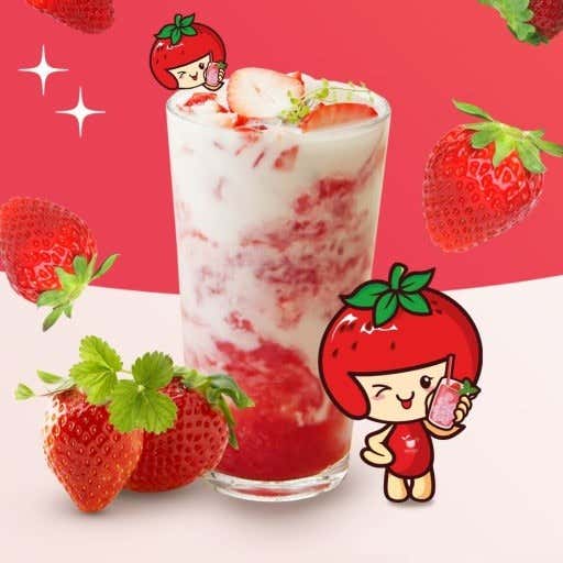딸기라떼 메뉴 사진(네이버)