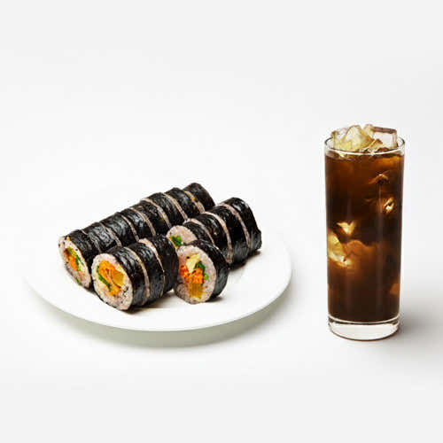 김밥 2줄+아메리카노 세트 메뉴 사진(네이버)