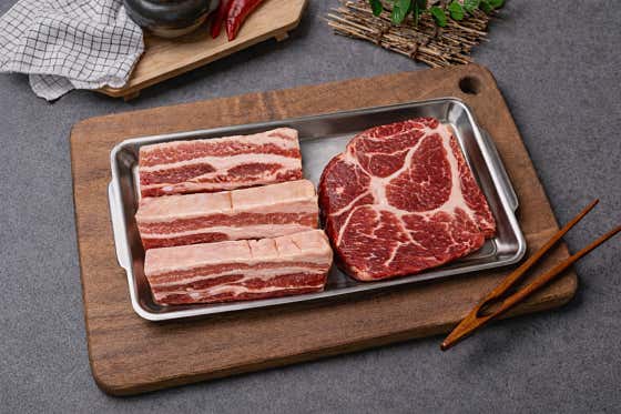 숙성돼지 반반세트 600g 메뉴 사진(네이버)