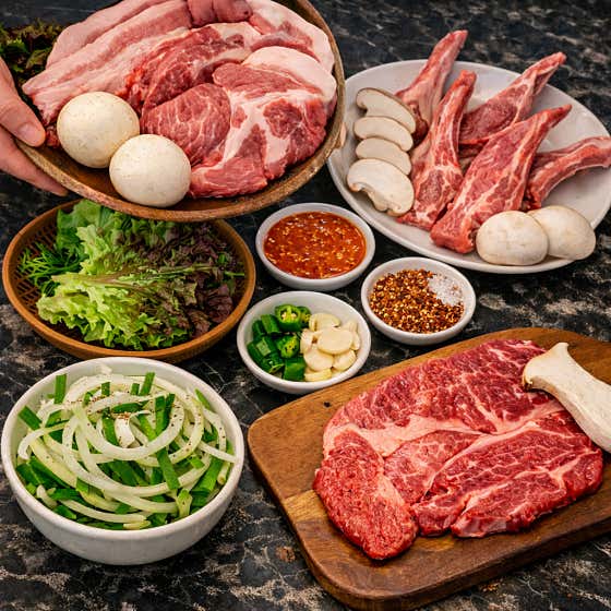 선도 좋은 퀄리티 고기 메뉴 사진(네이버)