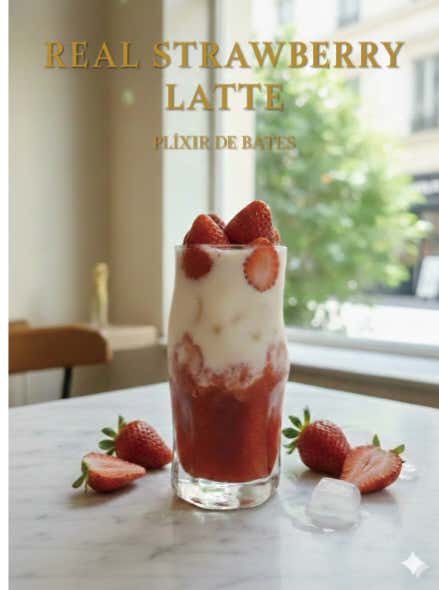 리얼 딸기라떼 메뉴 사진(네이버)