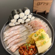 광어도미 소금김밥 메뉴 사진(네이버)