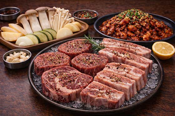 B세트 한우 1+등급(500g) 메뉴 사진(네이버)