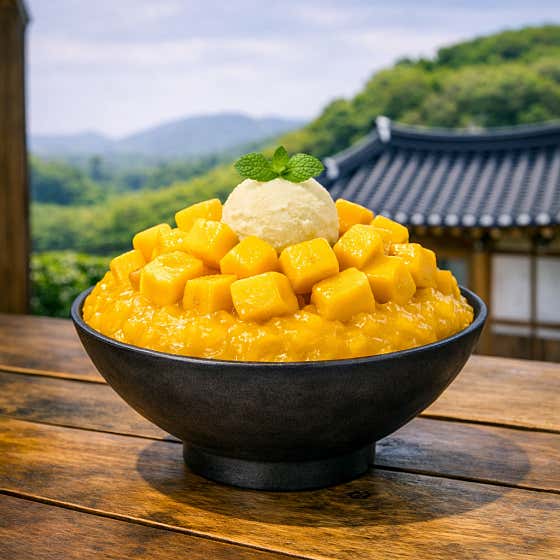 망고 꿀 빙수 메뉴 사진(네이버)