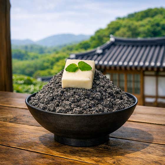 흑임자 꿀 빙수 메뉴 사진(네이버)
