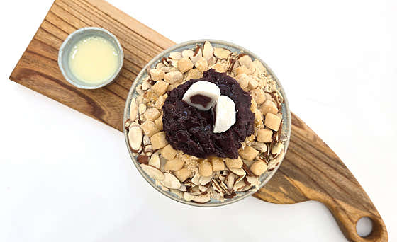 (국내산팥)수제통팥 인절미 빙수 메뉴 사진(네이버)