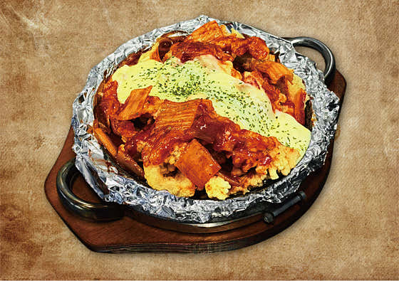 김치 피자 탕수육 메뉴 사진(네이버)