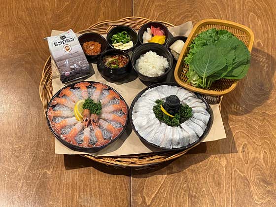 갈치 딱새우회 세트 메뉴 사진(네이버)