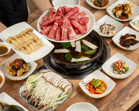 송이 한우 샤브(1인/100g) 메뉴 사진(네이버)