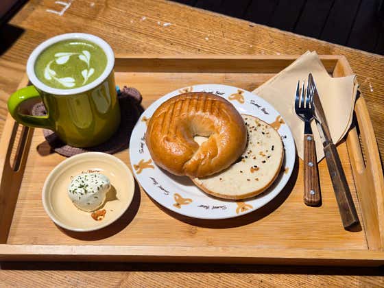 Bagel&GreenTea Latte 메뉴 사진(네이버)