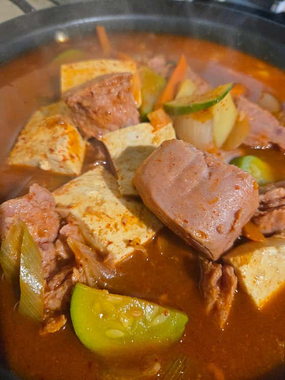 스팸 고추장찌게 메뉴 사진(네이버)