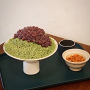 쑥 눈꽃팥빙수 메뉴 사진(네이버)