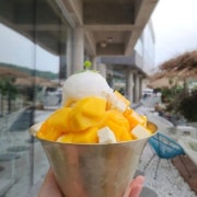 망고치즈 눈꽃빙수 메뉴 사진(네이버)