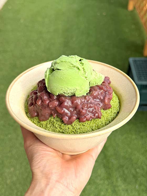말차팥빙수 메뉴 사진(네이버)